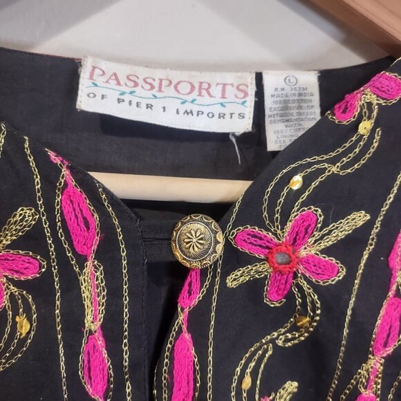 Vintage 90's Pier One Passports Embroidered Jacket - Picture 4 of 7